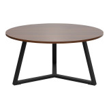 Tavolinë kafeje Berton pakoworld në ngjyrë arre dhe metal të zi D80x40cm
