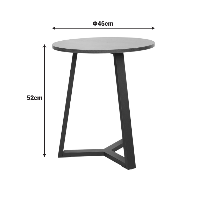 Tavolinë anësore Trepolo pakoworld në ngjyrë arre dhe metal të zi D45x52cm