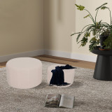 Stol - Pouf Gabello pakoworld set prej 2 copësh me pëlhurë boucle bezhë D44x26.5cm