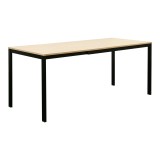 Tavolinë e zgjerueshme Extento pakoworld në ngjyrë natyrale me këmbë metalike të zeza 120-180x74x75cm