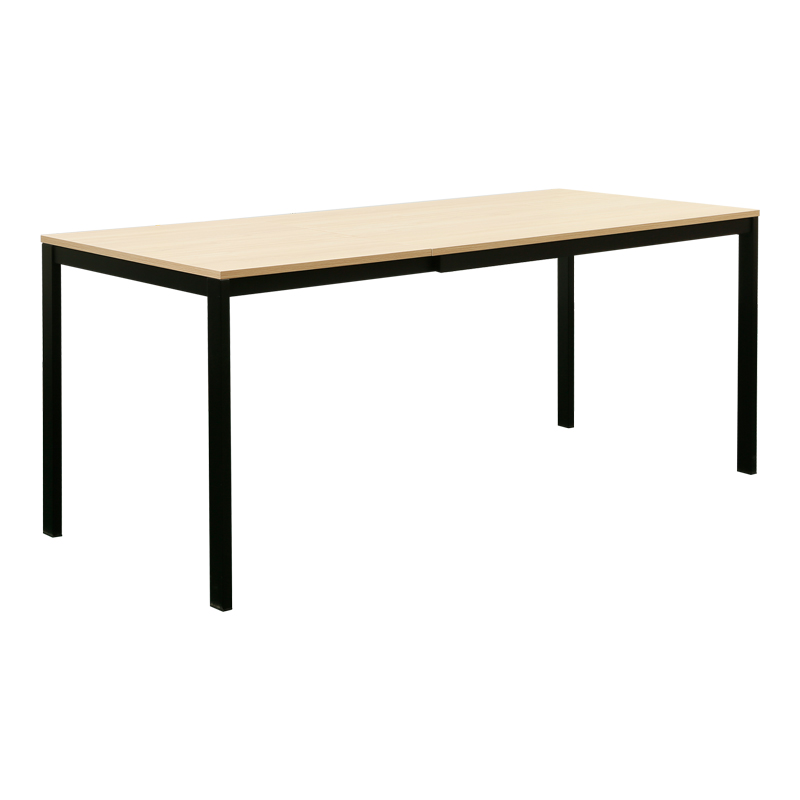 Tavolinë e zgjerueshme Extento pakoworld në ngjyrë natyrale me këmbë metalike të zeza 120-180x74x75cm