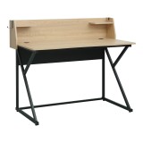 Tavolinë pune Spaco pakoworld në nuancë natyrale - këmbë metalike të zeza 123x61.5x100.5cm