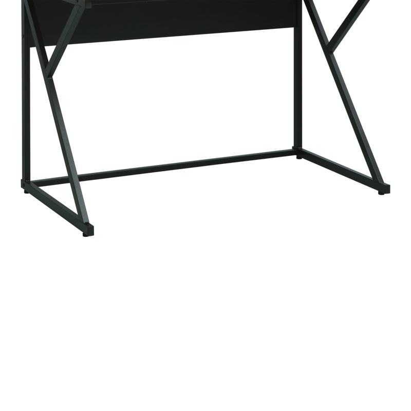 Tavolinë pune Spaco pakoworld në nuancë natyrale - këmbë metalike të zeza 123x61.5x100.5cm