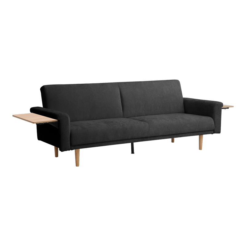 Divan-krevat Flexo pakoworld pëlhurë antracit 220x84.5x82cm