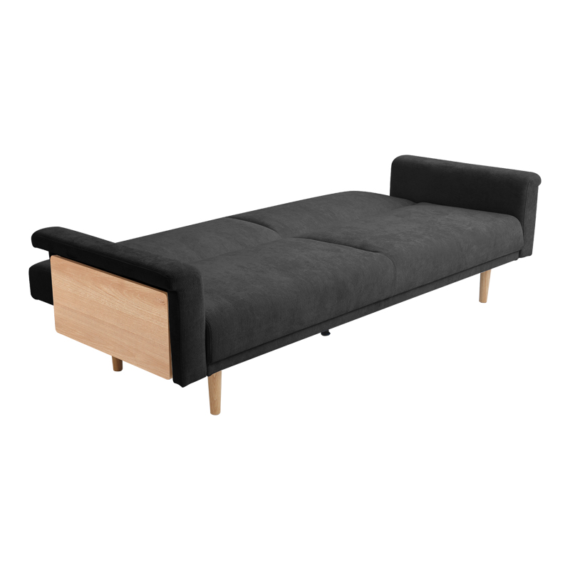 Divan-krevat Flexo pakoworld pëlhurë antracit 220x84.5x82cm