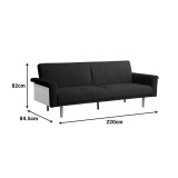 Divan-krevat Flexo pakoworld pëlhurë antracit 220x84.5x82cm