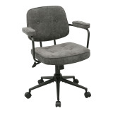 Karrige zyre Leberta pakoworld pëlhurë anthracite 64x63.5x86-96cm