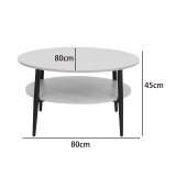 Tavolinë kafeje Kody pakoworld taupe me OAK dhe metal të zi D80x45cm