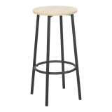 Set bari prej 5 copësh Arzo pakoworld në ngjyrë natyrale me metal të zi 100x60x86cm