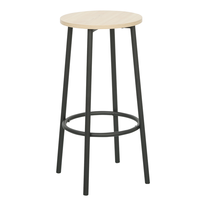Set bari prej 5 copësh Arzo pakoworld në ngjyrë natyrale me metal të zi 100x60x86cm