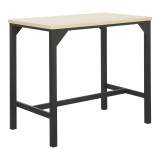 Set bari prej 5 copësh Arzo pakoworld në ngjyrë natyrale me metal të zi 100x60x86cm