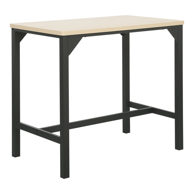 Set bari prej 5 copësh Arzo pakoworld në ngjyrë natyrale me metal të zi 100x60x86cm