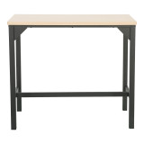 Set bari prej 5 copësh Arzo pakoworld në ngjyrë natyrale me metal të zi 100x60x86cm