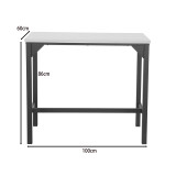 Set bari prej 5 copësh Arzo pakoworld në ngjyrë natyrale me metal të zi 100x60x86cm
