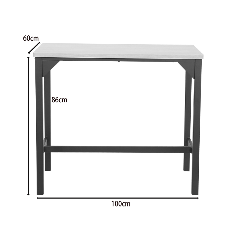 Set bari prej 5 copësh Arzo pakoworld në ngjyrë natyrale me metal të zi 100x60x86cm