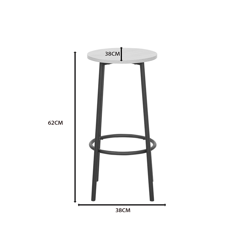 Set bari prej 5 copësh Arzo pakoworld në ngjyrë natyrale me metal të zi 100x60x86cm
