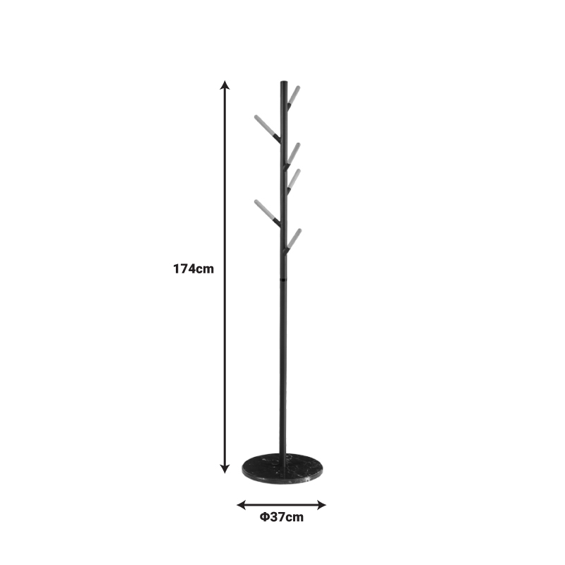 Varëse rrobash Ponziele metalike në nuancë të zezë D37x174cm