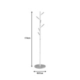 Varëse rrobash Ponziele metalike në nuancë të bardhë D37x174cm