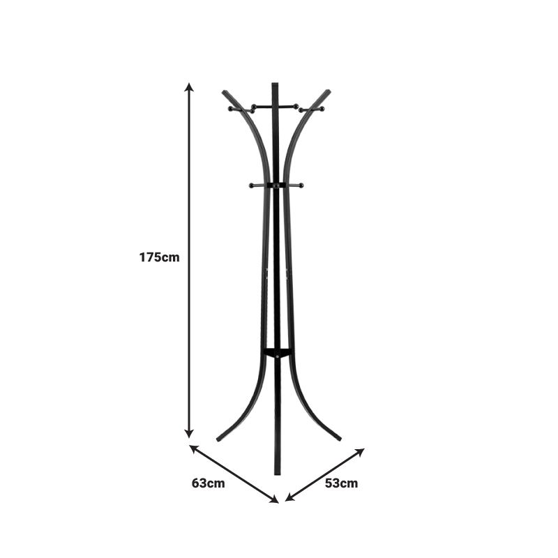 Bamile pakoworld varëse rrobash metal i zi dhe dru gome natyral 51x63x175cm