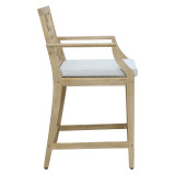 Set ngrënieje Bravo-Amalfi pakoworld me 7 pjesë, dru akacie i fortë dhe pëlhurë bezhë 130x70x90cm