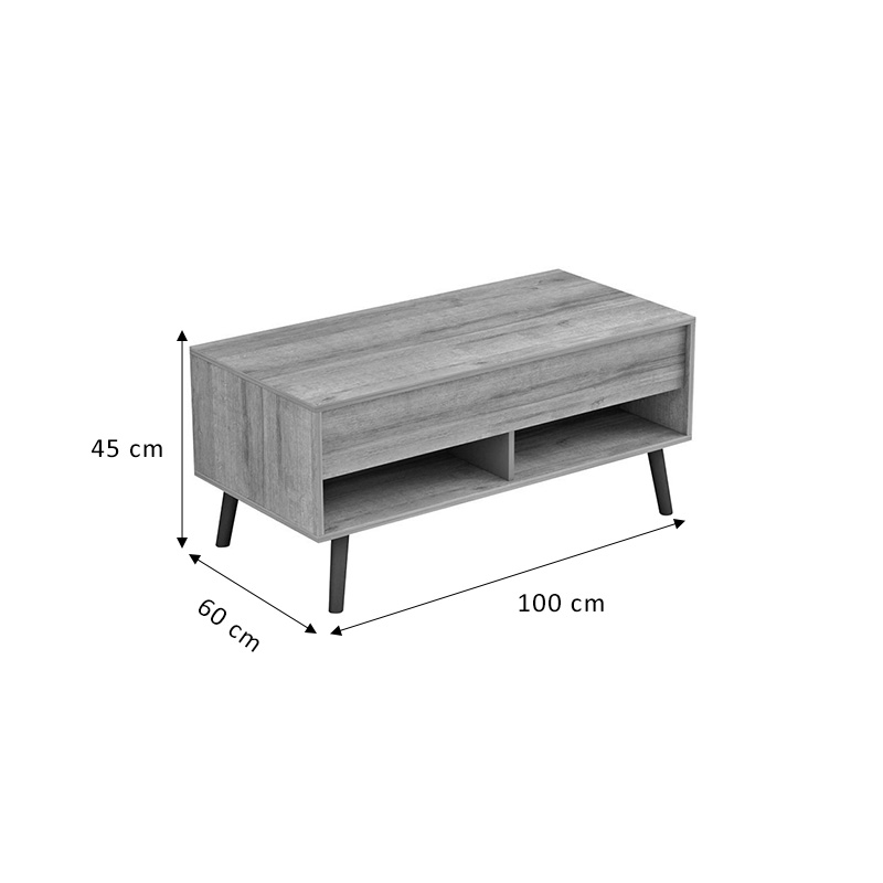 Tavolinë kafeje Skyfi pakoworld polimorfike natyrale-qymyr 100x60x45cm