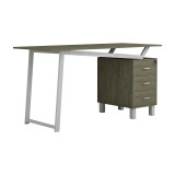 Tavolinë zyre me sirtarë Prosper pakoworld melamine natyrale-bardhë 140x60x76cm