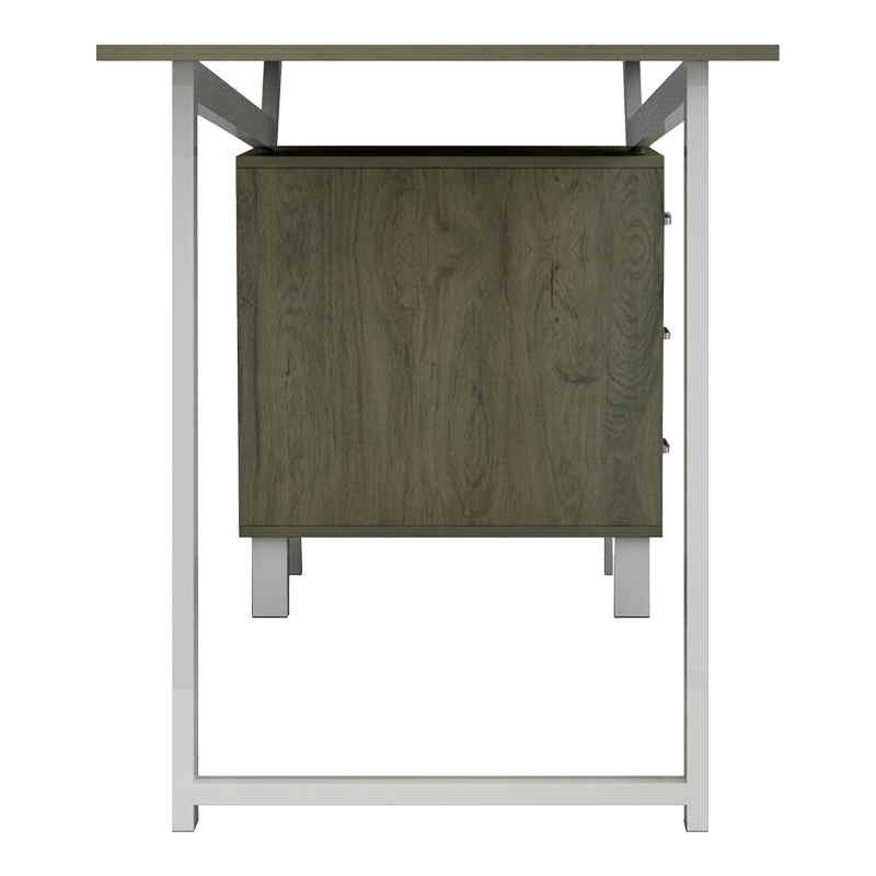 Tavolinë zyre me sirtarë Prosper pakoworld melamine natyrale-bardhë 140x60x76cm