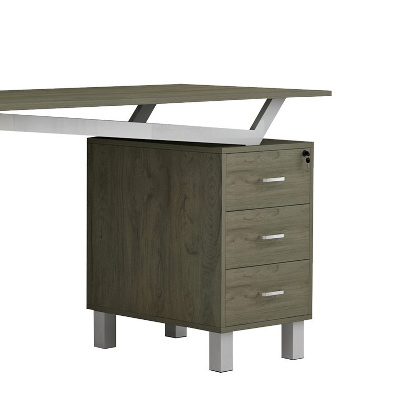 Tavolinë zyre me sirtarë Prosper pakoworld melamine natyrale-bardhë 140x60x76cm