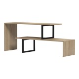 Mbajtëse televizori Lilant pakoworld pllakë melamine në ngjyrë SONOMA dhe këmbë metalike të zezë 160x30x45cm