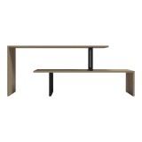 Mbajtëse televizori Lilant pakoworld pllakë melamine në ngjyrë SONOMA dhe këmbë metalike të zezë 160x30x45cm