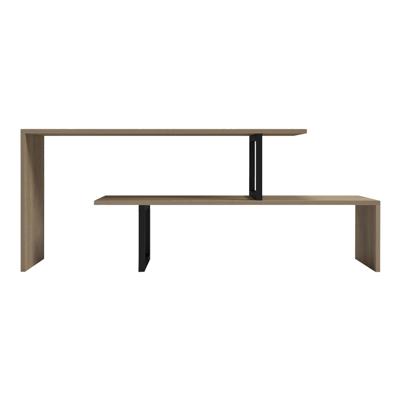 Mbajtëse televizori Lilant pakoworld pllakë melamine në ngjyrë SONOMA dhe këmbë metalike të zezë 160x30x45cm