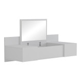 Tualet dhome gjumi Paltar pakoworld i montuar në mur me pasqyrë në të bardhë 100x39.1x33cm