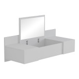 Tualet dhome gjumi Paltar pakoworld i montuar në mur me pasqyrë në të bardhë 100x39.1x33cm
