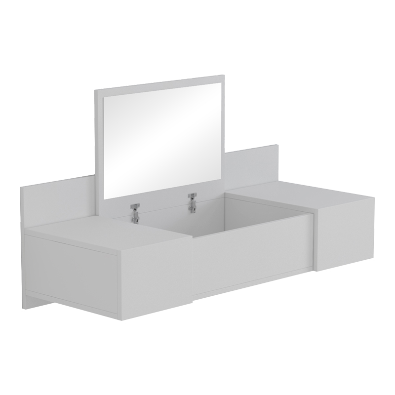 Tualet dhome gjumi Paltar pakoworld i montuar në mur me pasqyrë në të bardhë 100x39.1x33cm