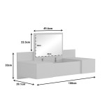 Tualet dhome gjumi Paltar pakoworld i montuar në mur me pasqyrë në të bardhë 100x39.1x33cm