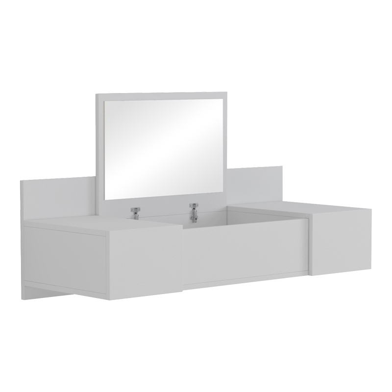 Tualet dhome gjumi Paltar pakoworld i montuar në mur me pasqyrë në të bardhë 100x39.1x33cm