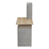 Tavolinë zyre me raft librash dhe dollap Meza pakoworld në ngjyrë sonoma-gri çimento 146.3x55x128.8cm