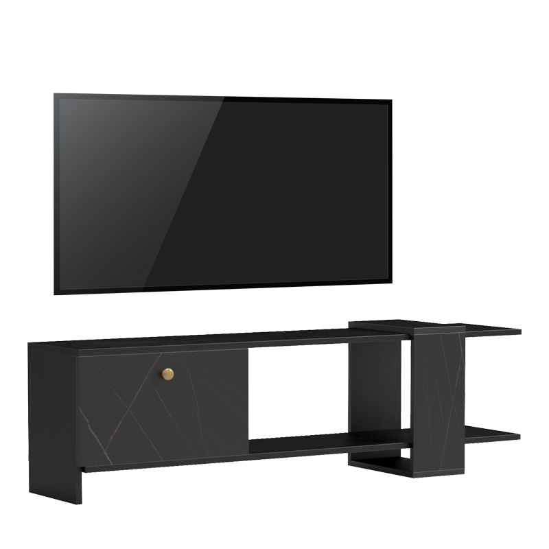 Mbajtëse TV Standi pakoworld në nuancë mermeri të zi-zi 120x25x36.8cm