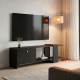 Mbajtëse TV Standi pakoworld në nuancë mermeri të zi-zi 120x25x36.8cm