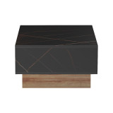 Tavolinë kafeje Dekost pakoworld në nuancë lisi-mermer i zi 105x50x32cm