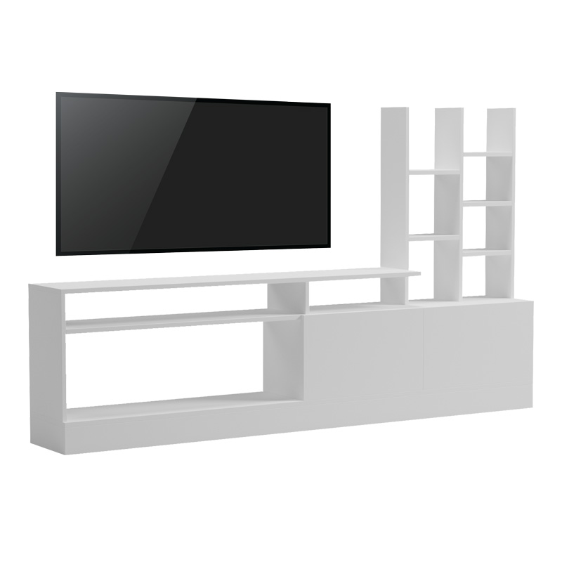 Komodinë TV Seruno pakoworld në të bardhë 170x25x100cm