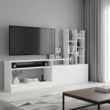 Komodinë TV Seruno pakoworld në të bardhë 170x25x100cm