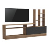 Njësi TV Seruno pakoworld në lis me mermer të zi 170x25x100cm
