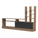 Njësi TV Seruno pakoworld në lis me mermer të zi 170x25x100cm