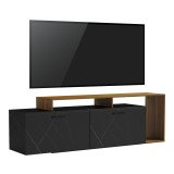 Komodinë TV Tobler pakoworld në ngjyrë arre me mermer të zi 170x40x53cm