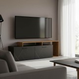 Komodinë TV Tobler pakoworld në ngjyrë arre me mermer të zi 170x40x53cm