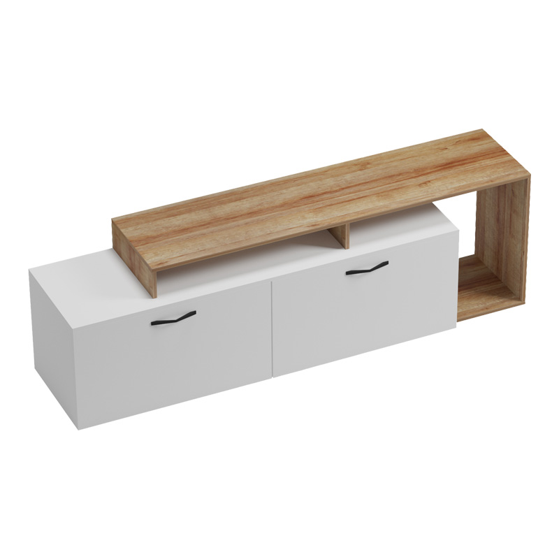 Kabinet TV Tobler pakoworld në ngjyrë të bardhë-lisi 170x40x53cm