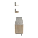 Set dhome ndenjeje Kasia pakoworld në mermer bezhe-SONOMA 180x35x48.5cm