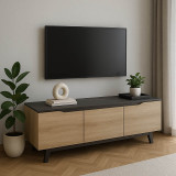 Komodinë TV Kasandra pakoworld në mermer të zi-nuancë SONOMA 180x35x48.5cm