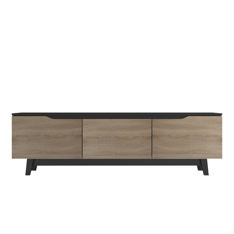 Komodinë TV Kasandra pakoworld në mermer të zi-nuancë SONOMA 180x35x48.5cm
